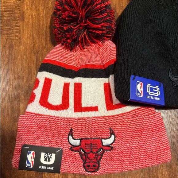 Chicago Bulls NBA Ultra Game Beanie Hat Bundle of 2 Winter Basketball Sports NWT - Picture 2 of 5